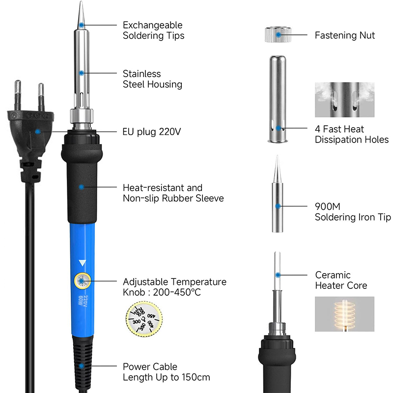 Adjustable Temp 220V 60W Elect - Soldering Iron Kit review and price