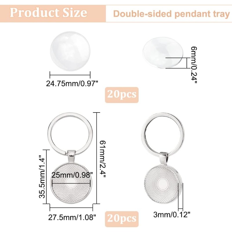 20Pcs Keychain Cabochon Settin - Diy Electronics Websites review and price